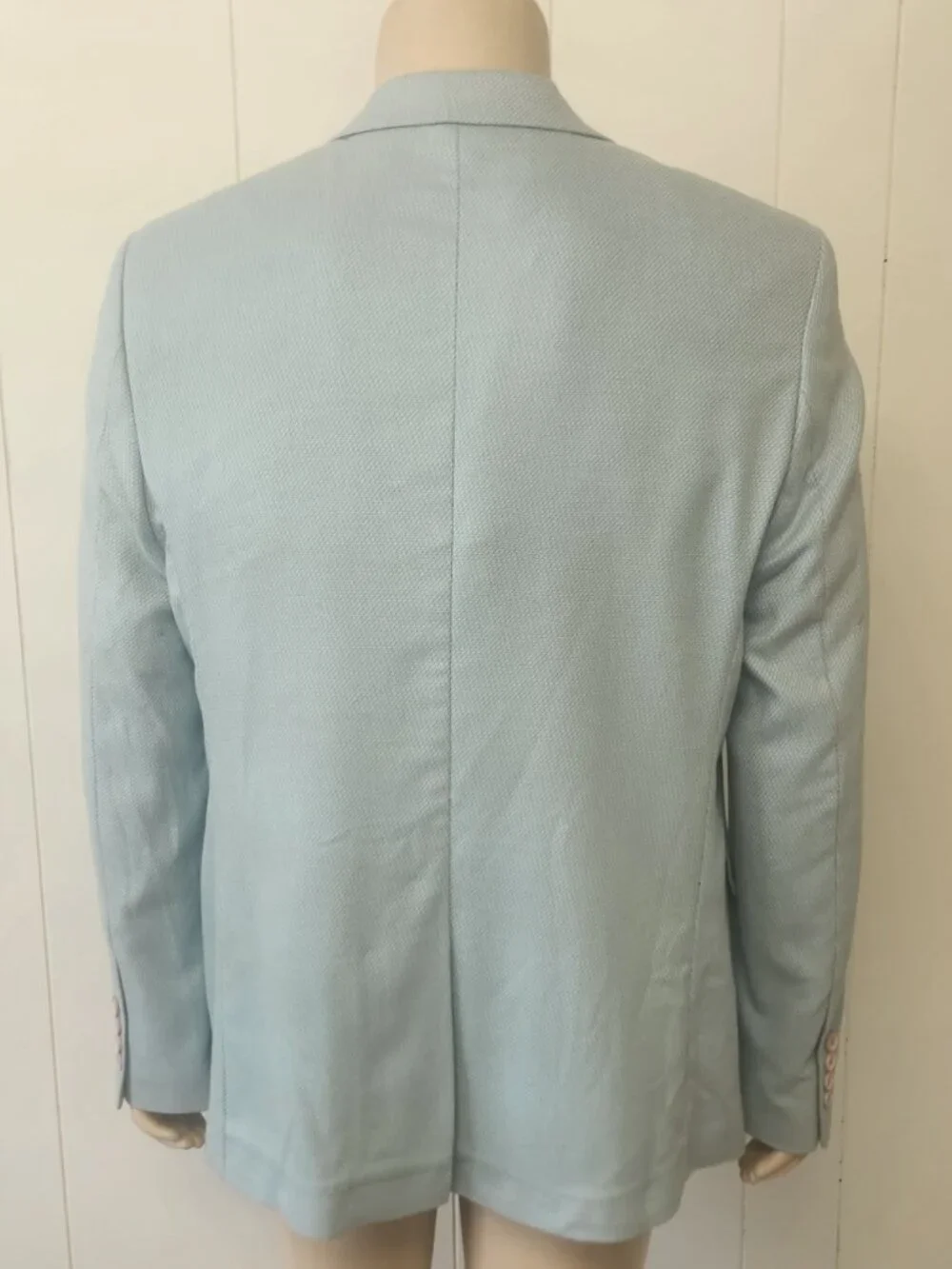 sky blue sport coat 42R men's soft flannel Efendi one button